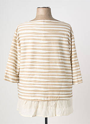 Tunique manches longues col rond beige FRANCK ANNA femme