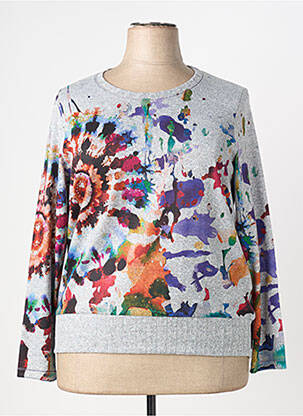 Pull tissage chiné manches longues gris BAGORAZ femme