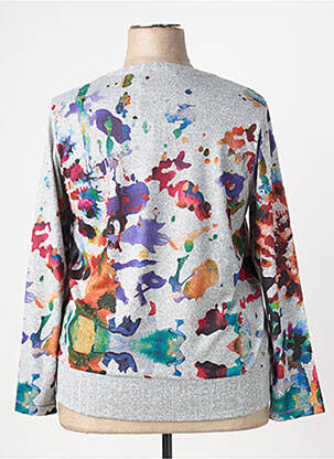 Pull tissage chiné manches longues gris BAGORAZ femme