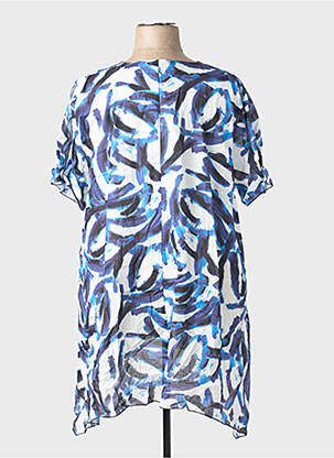 Tunique manches courtes col v bleu FRANCK ANNA femme