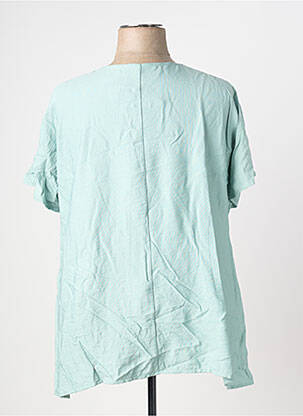 Blouse tissage crêpe manches courtes vert FRANCK ANNA femme