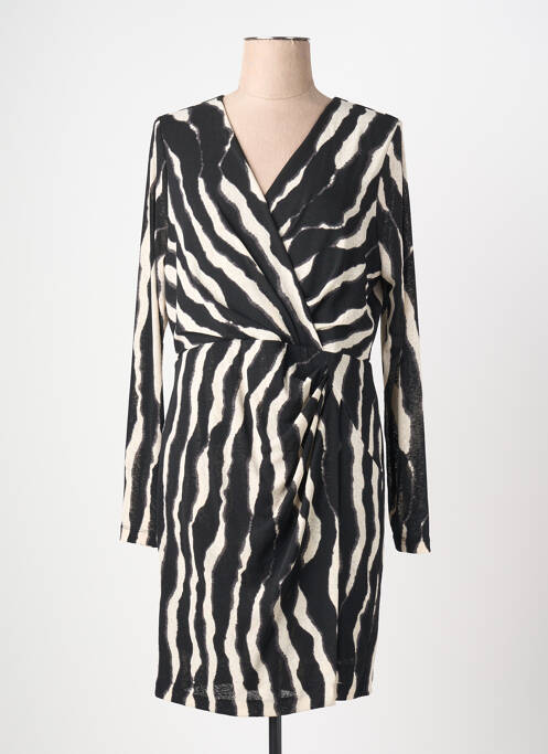 Robe courte manches longues manches longues noir MORGAN femme