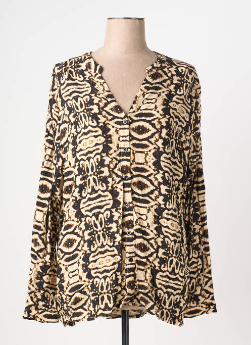 Chemisier coupe cintrée manches longues beige SIGNATURE femme