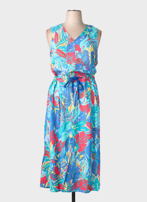 Robe longue imprimé fantaisie sans manche bleu DIANE LAURY femme