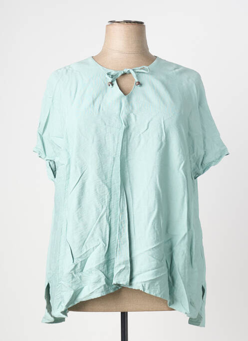 Blouse manches courtes manches courtes vert FRANCK ANNA femme
