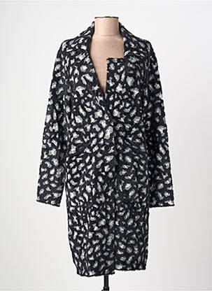Manteau long coupe cintrée sans capuche noir JULIE GUERLANDE femme