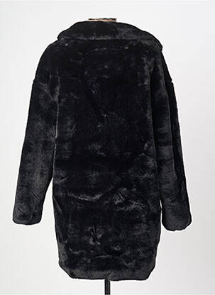 Manteau long coupe cintrée sans capuche noir ÉTYMOLOGIE femme