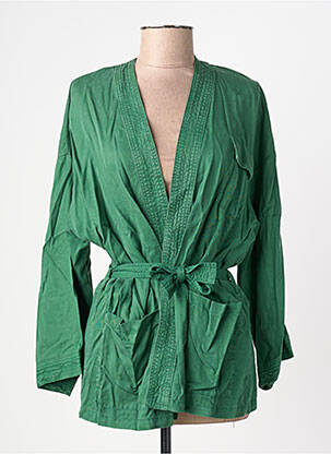 Veste kimono col v vert LOLA ESPELETA femme