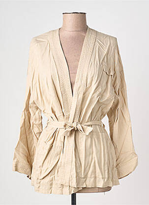 Veste kimono col v beige LOLA ESPELETA femme