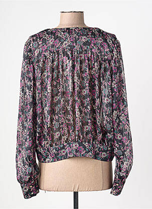 Chemisier imprimé fleurs manches longues violet MORGAN femme