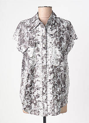 Chemisier manches courtes manches courtes gris NÜ femme