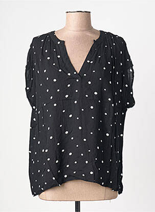 Blouse manches courtes manches courtes noir SURKANA femme