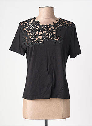 Top stretch manches courtes noir MORGAN femme