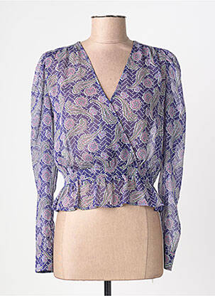 Blouse légère et transparente manches longues violet MORGAN femme