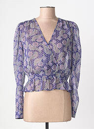 Blouse légère et transparente manches longues violet MORGAN femme