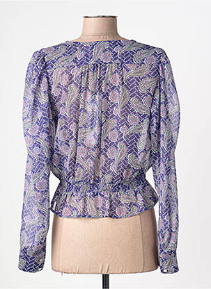 Blouse légère et transparente manches longues violet MORGAN femme