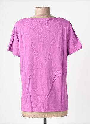 T-shirt col v manches courtes violet C'EST BEAU LA VIE femme