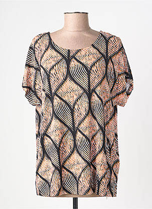 T-shirt imprimé fantaisie manches courtes orange CISO femme