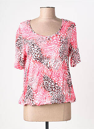 T-shirt stretch manches courtes rose SIGNATURE femme