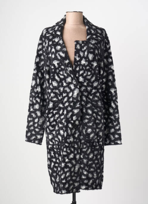 Manteau long coupe cintrée sans capuche noir JULIE GUERLANDE femme