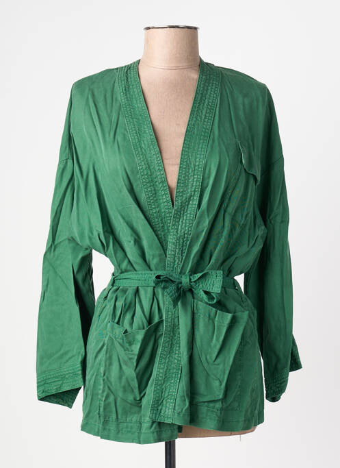 Veste kimono col v vert LOLA ESPELETA femme