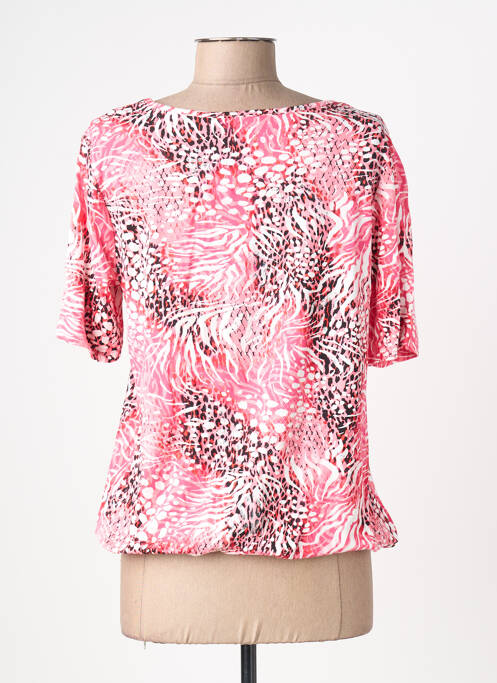 T-shirt stretch manches courtes rose SIGNATURE femme