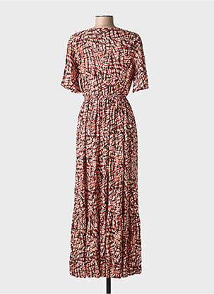 Robe longue imprimé fantaisie manches courtes rose LOLA ESPELETA femme