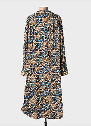 Robe longue tissage popeline manches longues beige LOLA ESPELETA femme