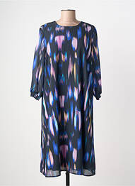 Robe mi-longue coupe fluide manches longues noir SIGNATURE femme