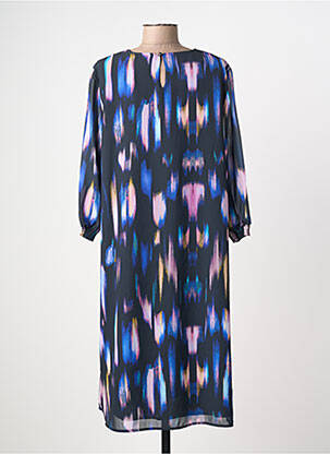 Robe mi-longue coupe fluide manches longues noir SIGNATURE femme