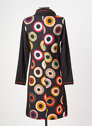 Robe mi-longue manches longues manches longues noir DOLCEZZA femme