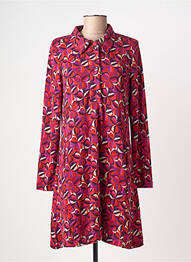 Robe mi-longue coupe fluide manches longues rose SURKANA femme