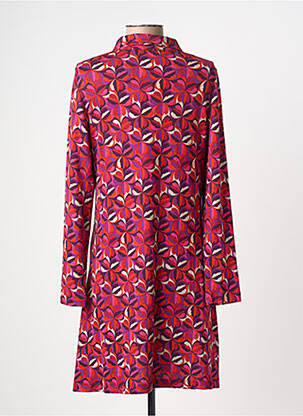 Robe mi-longue coupe fluide manches longues rose SURKANA femme