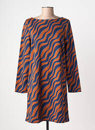 Robe mi-longue manches longues manches longues marron SURKANA femme