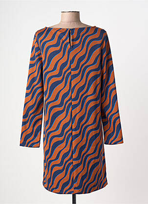 Robe mi-longue manches longues manches longues marron SURKANA femme
