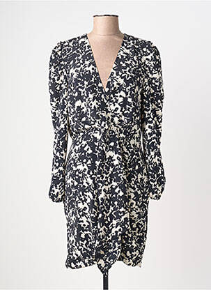 Robe mi-longue coupe fluide manches longues noir MORGAN femme