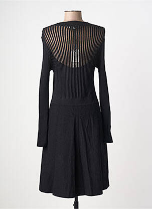 Robe mi-longue imprimé fantaisie manches longues noir MORGAN femme