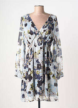 Robe courte coupe évasée manches longues bleu MORGAN femme