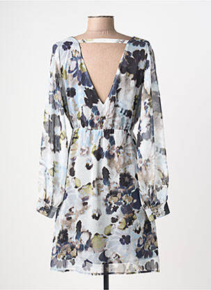 Robe courte coupe évasée manches longues bleu MORGAN femme