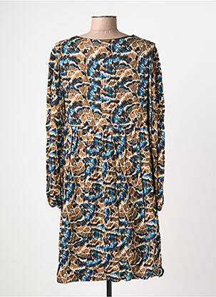 Robe mi-longue coupe fluide manches longues marron LOLA ESPELETA femme
