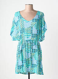 Robe courte manches courtes manches courtes bleu L'ATELIER D'ANNA femme