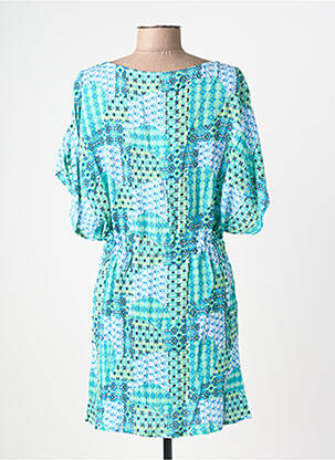 Robe courte manches courtes manches courtes bleu L'ATELIER D'ANNA femme
