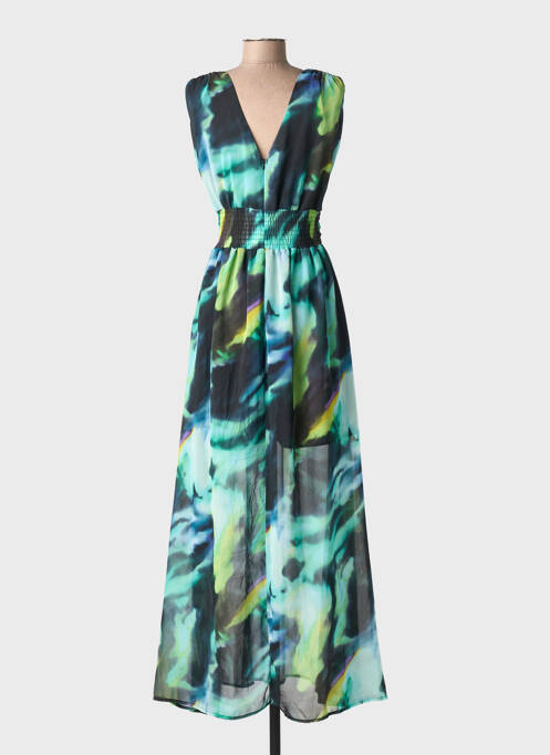 Robe longue imprimé fantaisie sans manche noir MORGAN femme