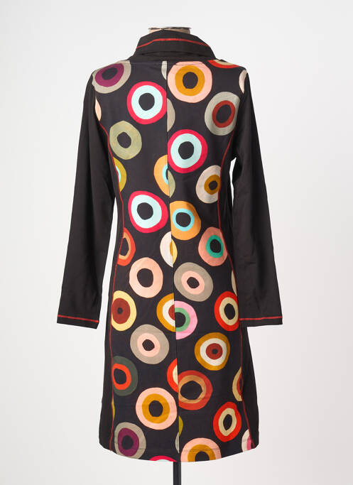 Robe mi-longue manches longues manches longues noir DOLCEZZA femme