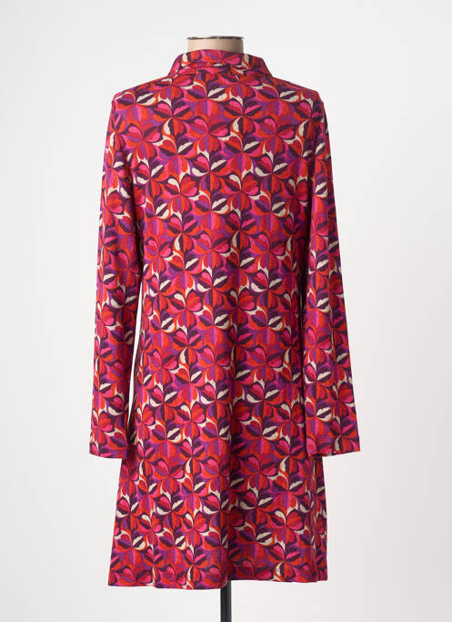 Robe mi-longue coupe fluide manches longues rose SURKANA femme