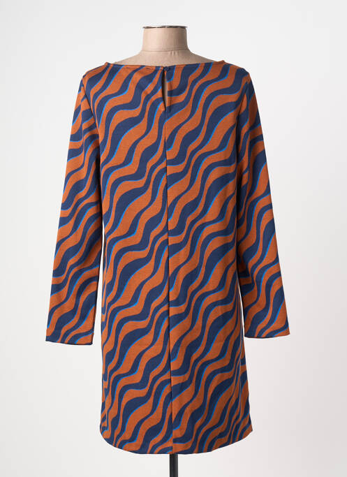 Robe mi-longue manches longues manches longues marron SURKANA femme