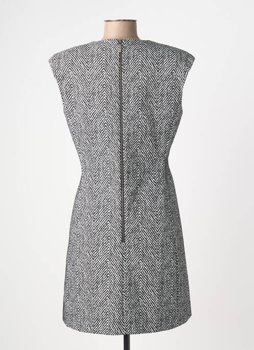Robe mi-longue imprimé fantaisie manches courtes noir MORGAN femme