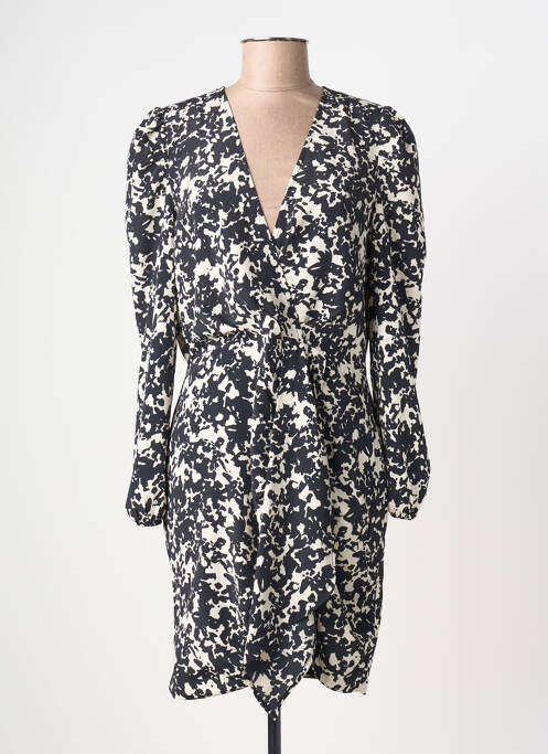 Robe mi-longue coupe fluide manches longues noir MORGAN femme