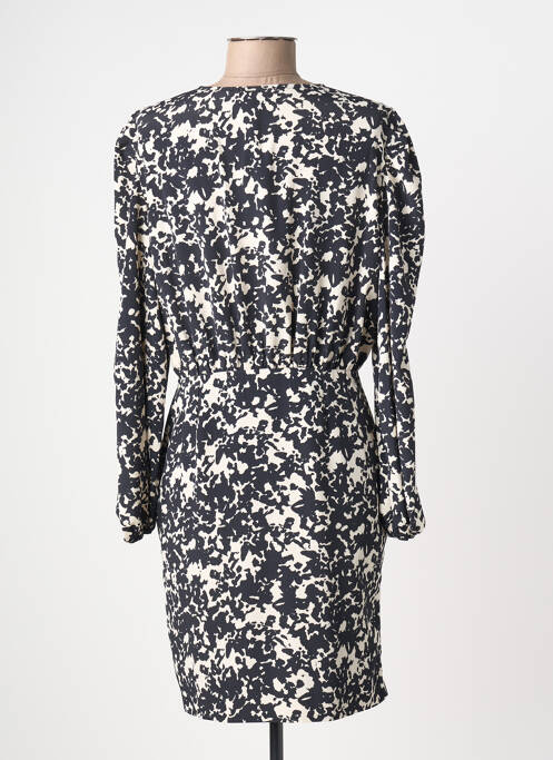 Robe mi-longue coupe fluide manches longues noir MORGAN femme