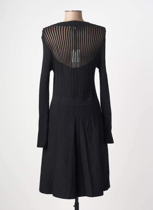 Robe mi-longue imprimé fantaisie manches longues noir MORGAN femme